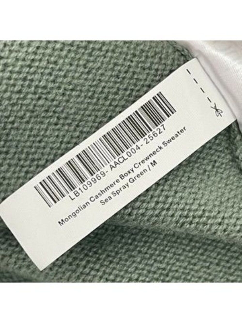Quince Cashmere Sweater Womens Medium M Green Boxy Crewneck Pullover Top Knit - Picture 12 of 12